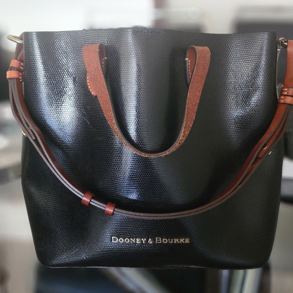 Dooney & Bourke Lilliana Black & Hot Pink Shoulder Tote Bag - Picture 2 of 16